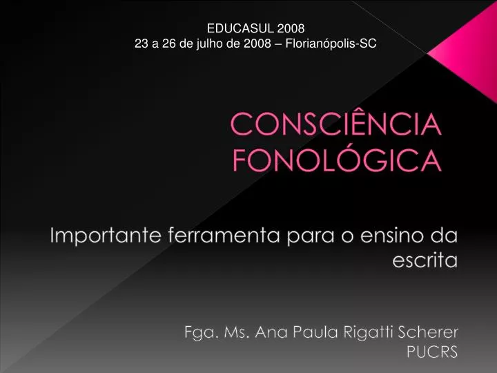 PPT - CONSCIÊNCIA FONOLÓGICA PowerPoint Presentation, Free Download ...