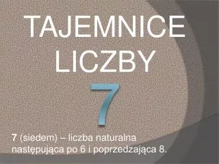 tajemnice liczby