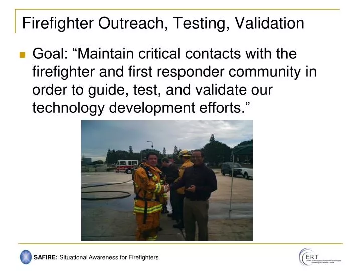 firefighter outreach testing validation