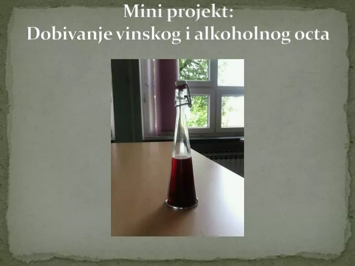 mini projekt dobivanje vinskog i alkoholnog octa