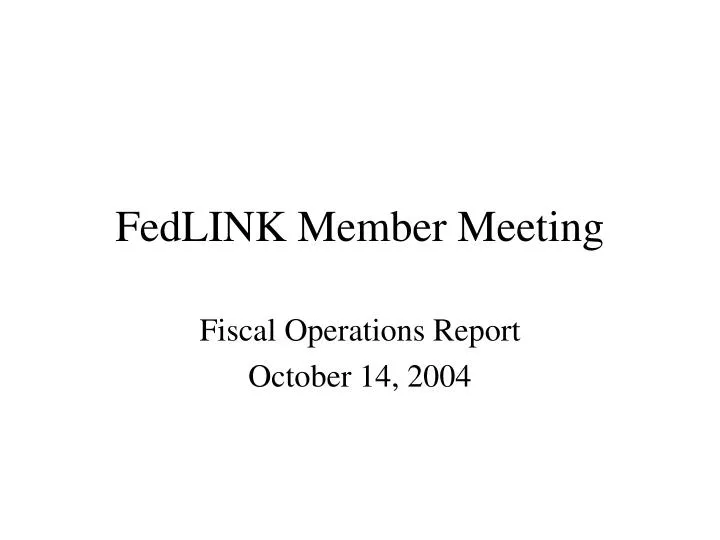 fedlink member meeting