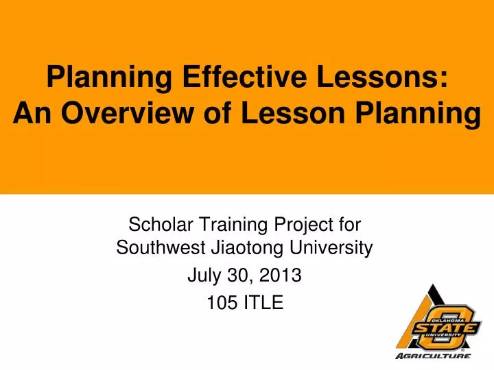 planning effective lessons an overview of lesson planning