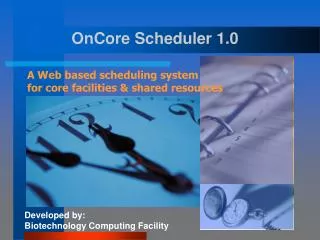 OnCore Scheduler 1.0