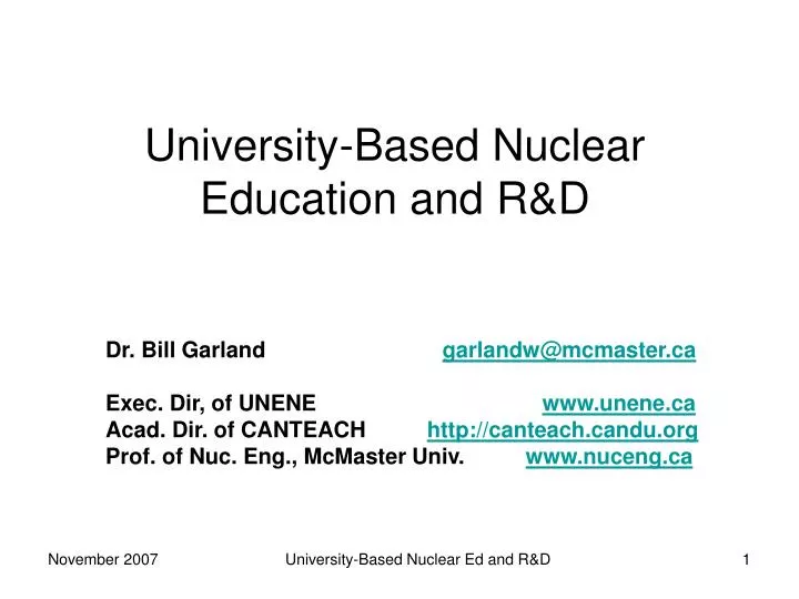 university based nuclear education and r d