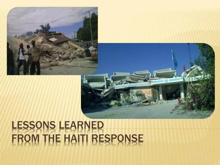 lessons learned from the haiti response