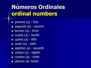 n meros ordinales ordinal numbers