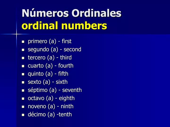 n meros ordinales ordinal numbers
