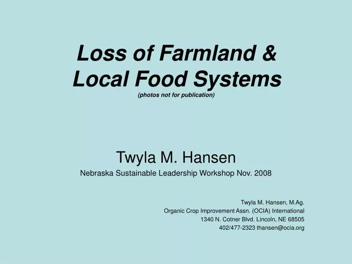 loss of farmland local food systems photos not for publication