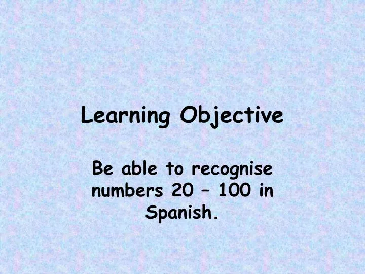 learning objective