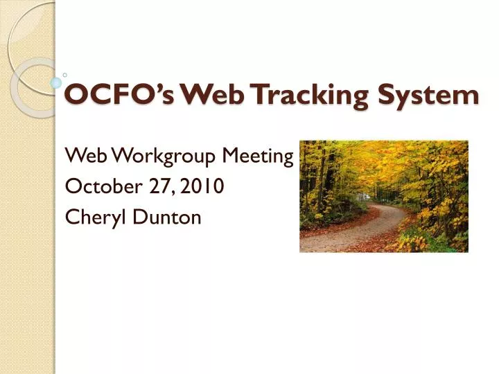 ocfo s web tracking system