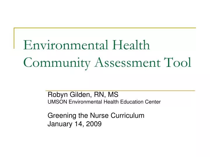environmental health community assessment tool