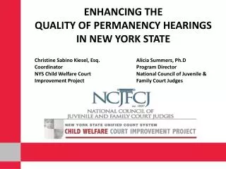 Enhancing the Quality of Permanency Hearings in New York State