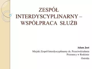 zesp interdyscyplinarny wsp praca s u b