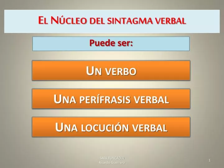 el n cleo del sintagma verbal