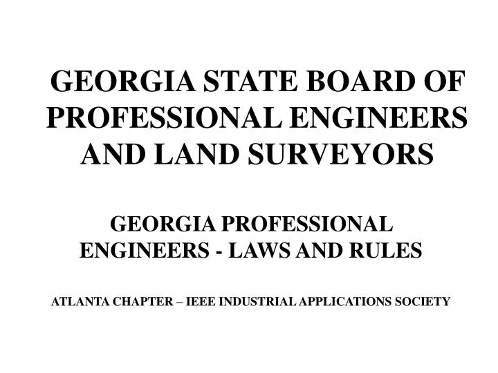 georgia state board of professional engineers and land surveyors