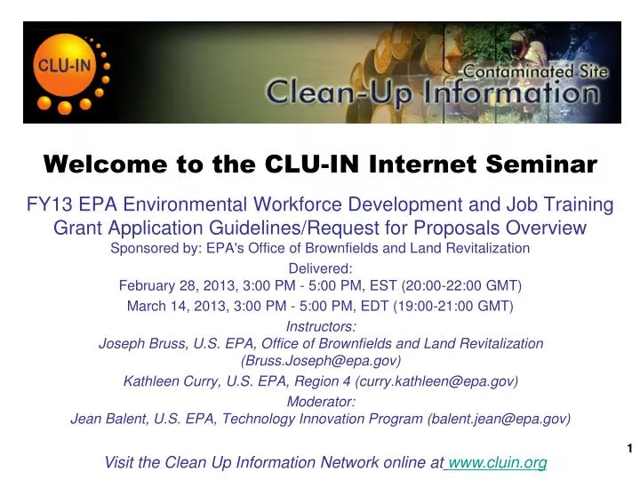 welcome to the clu in internet seminar