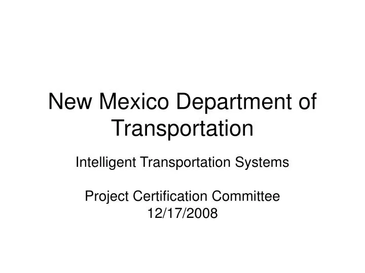 new mexico department of transportation