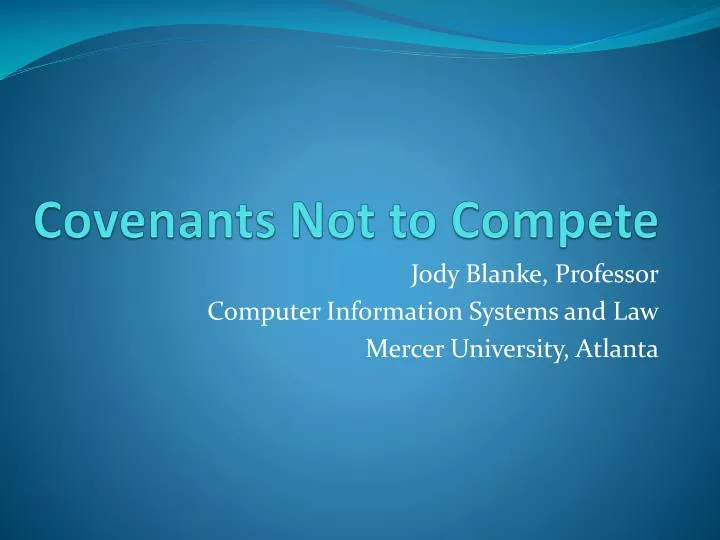 covenants not to compete