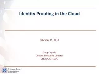 Identity Proofing in the Cloud