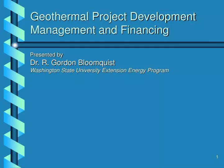 geothermal project development management and financing
