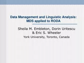 Data Management and Linguistic Analysis: MDS applied to RODA