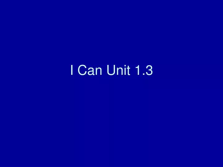 i can unit 1 3