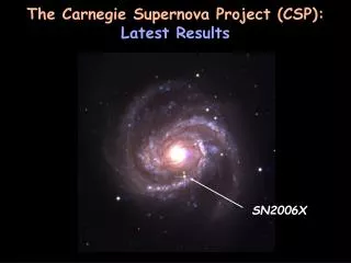 The Carnegie Supernova Project (CSP): Latest Results