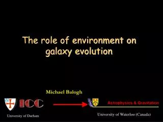 The role of environment on galaxy evolution