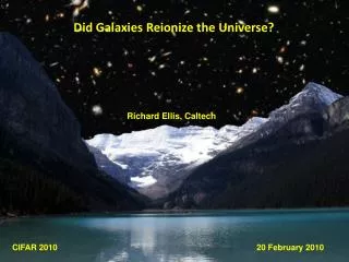 Did Galaxies Reionize the Universe?