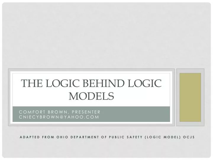 the logic behind logic models