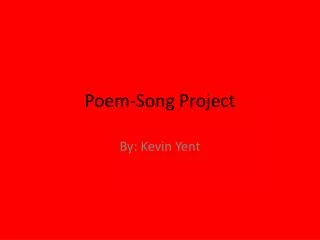 Poem-Song Project