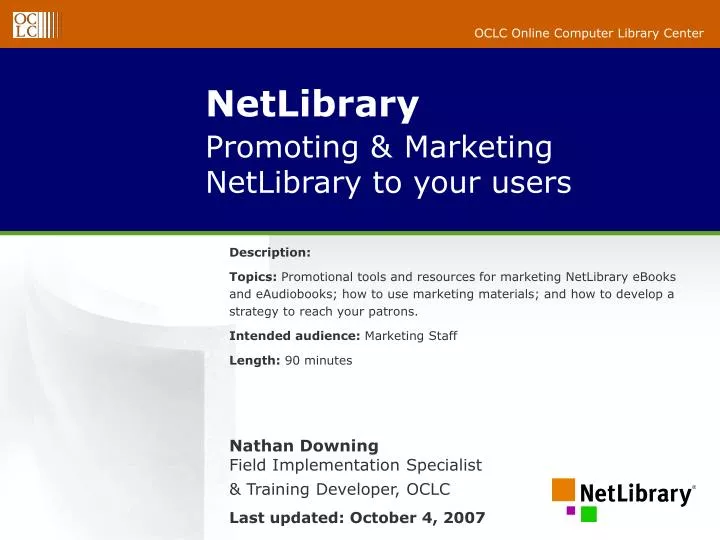netlibrary promoting marketing netlibrary to your users