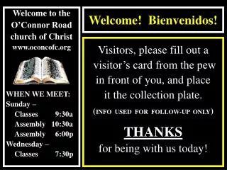 Welcome! Bienvenidos!