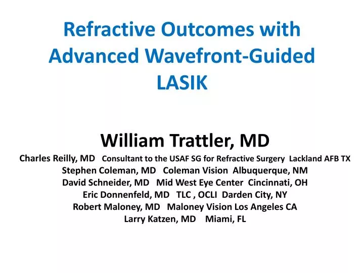 refractive outcomes with advanced wavefront guided lasik