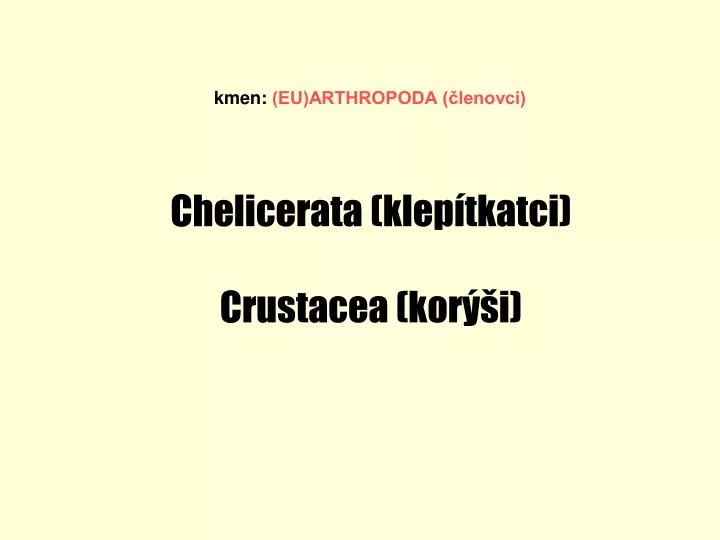 chelicerata klep tkatci crustacea kor i