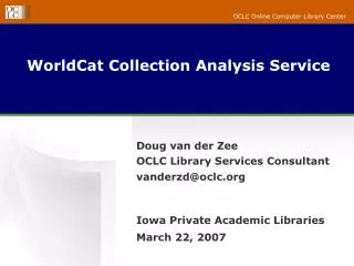 WorldCat Collection Analysis Service