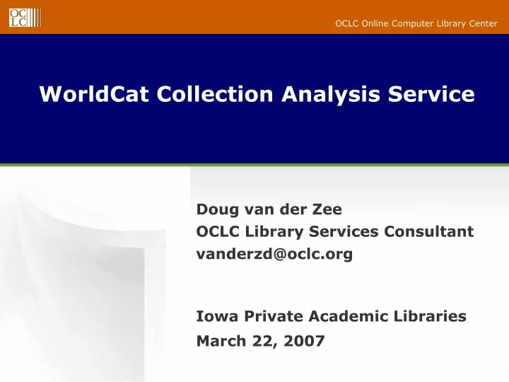worldcat collection analysis service