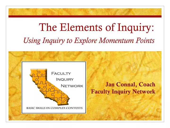 the elements of inquiry using inquiry to explore momentum points