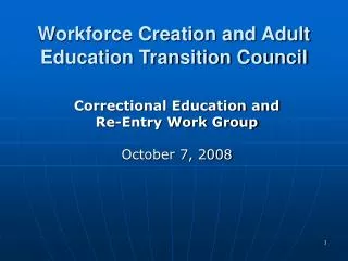 Workforce Creation and Adult Education Transition Council