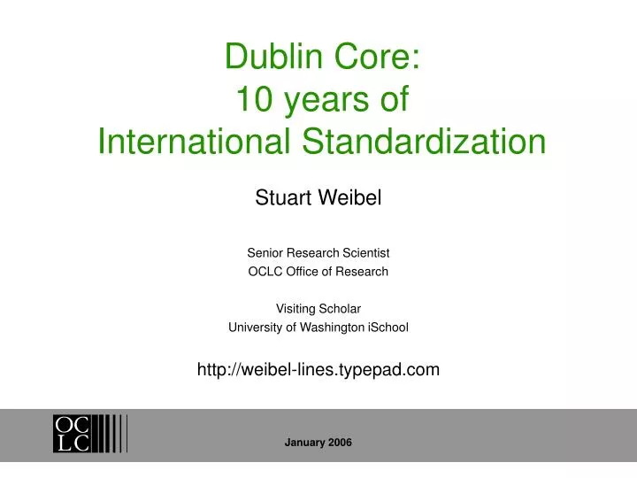 dublin core 10 years of international standardization