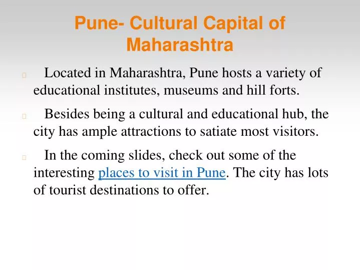 pune cultural capital of maharashtra