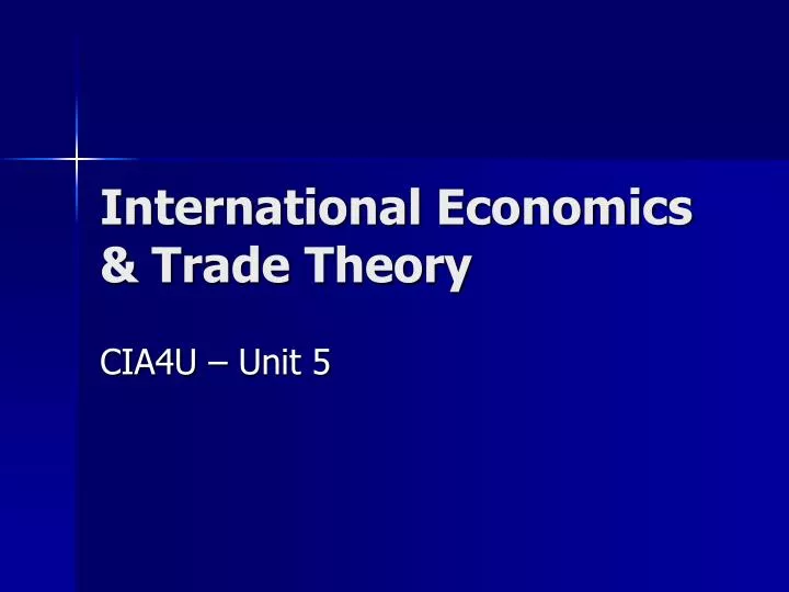 international economics trade theory