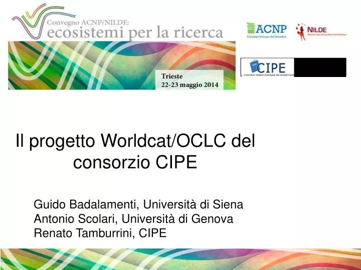 il progetto worldcat oclc del consorzio cipe