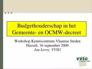 budgethouderschap in het gemeente en ocmw decreet