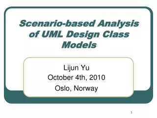 Scenario-based Analysis of UML Design Class Models
