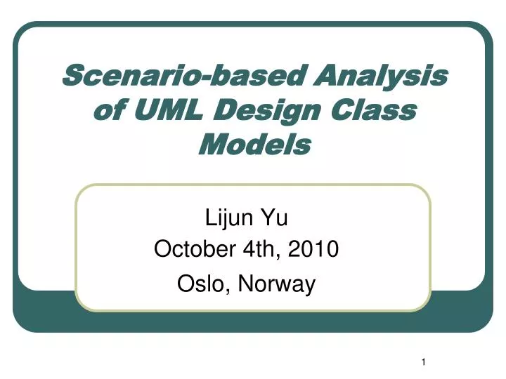 scenario based analysis of uml design class models