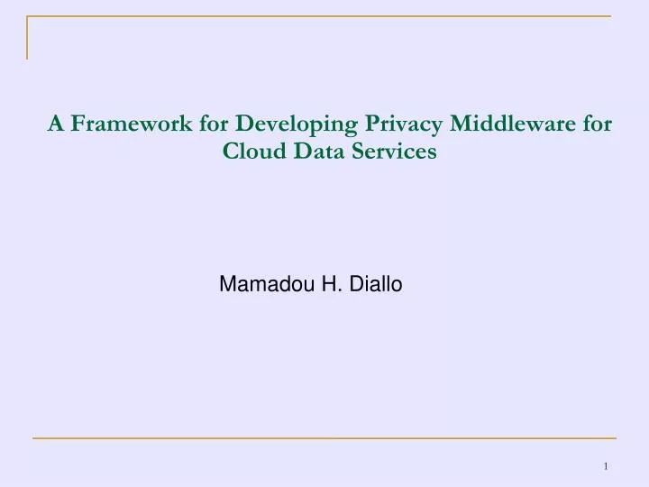 a framework for developing privacy middleware for cloud data services