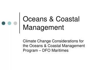 Oceans &amp; Coastal Management