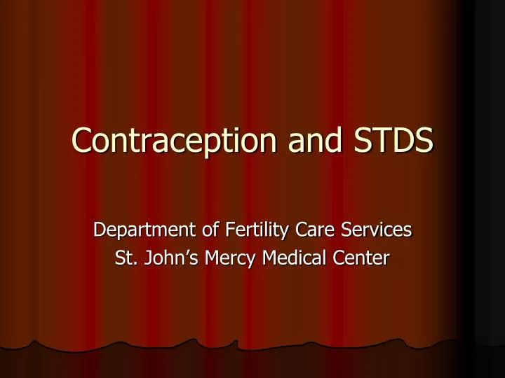 contraception and stds