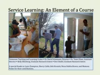 Service Learning: An Element of a Course
